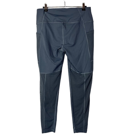 Victoria's Secret Sport VSX Knockout Blue Gray Mesh Athletic Leggings L - Picture 2 of 5